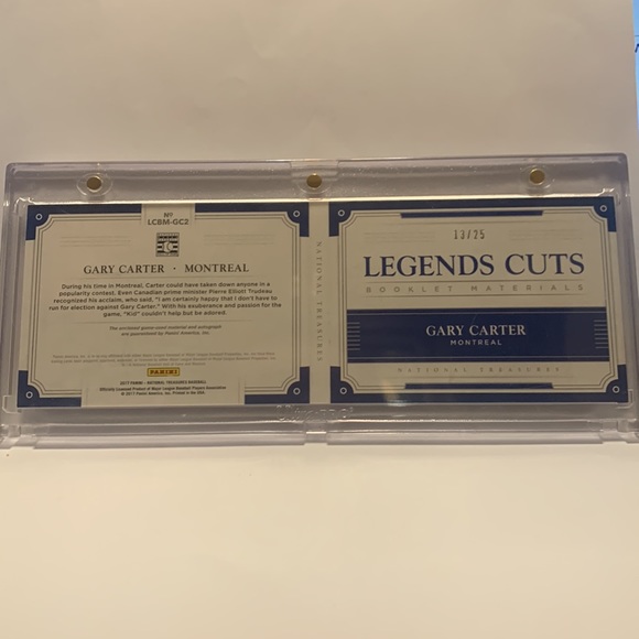 2017 Panini Legends Gary Carter MontrealSigned and Swatches  13/25 (MISC6) - Picture 2 of 3